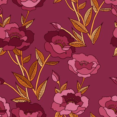 Şakayık vektör seamless modeli.