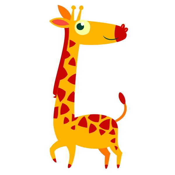 Animal de dessin animé africain isolé personnage vecteur. Girafe . — Image vectorielle