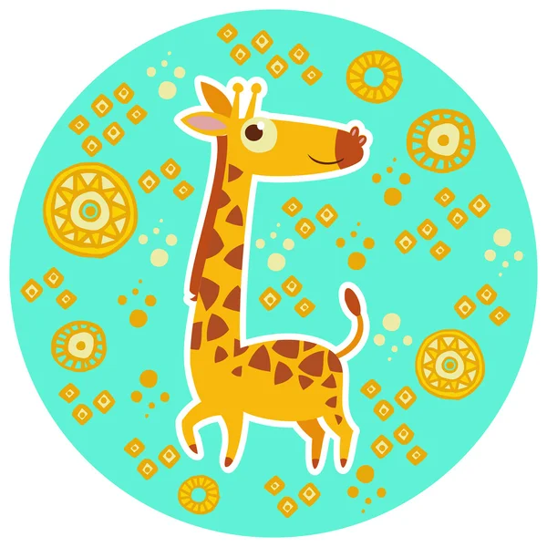 African cartoon animal vector character. Giraffe. — Stock Vector