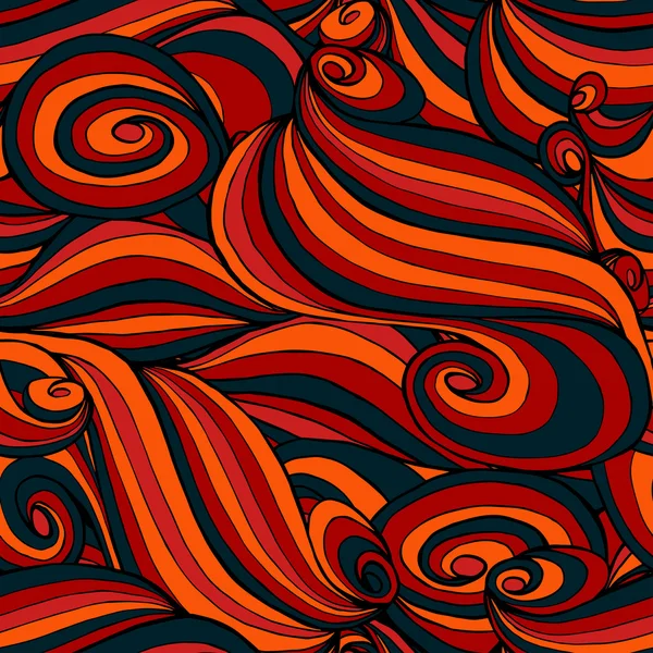 Naranja, ondas amarillas vector patrón sin costura . — Vector de stock