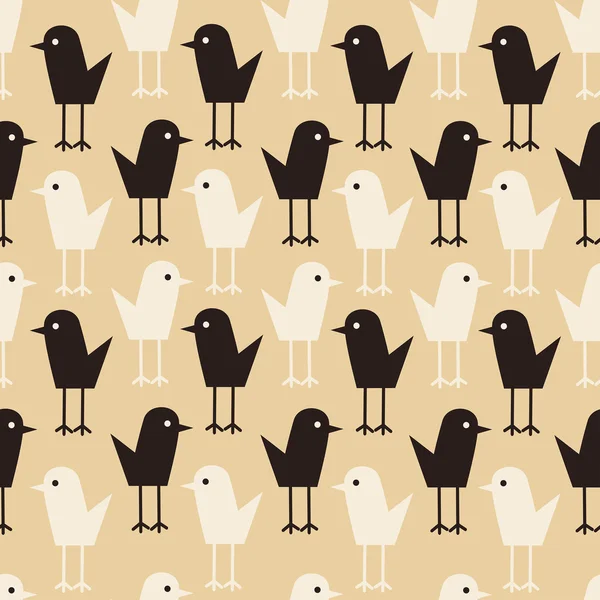 Cute little bird seamless vector pattern. — Stock Vector