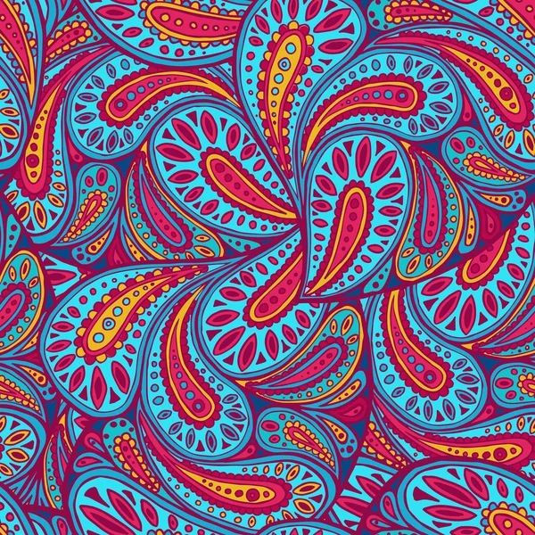 Colorato modello vettoriale stile paisley senza cuciture . — Vettoriale Stock