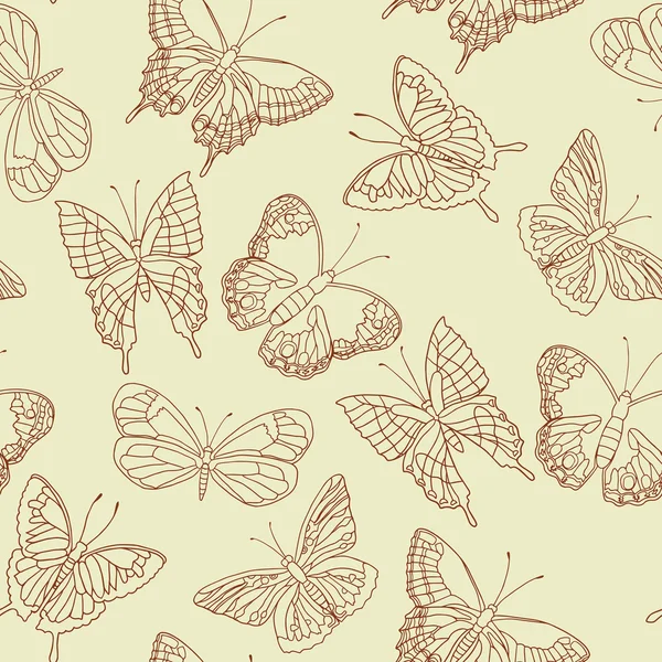 Papillons vecteur motif sans couture . — Image vectorielle