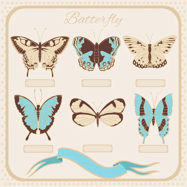 Illustration vectorielle papillons . — Image vectorielle