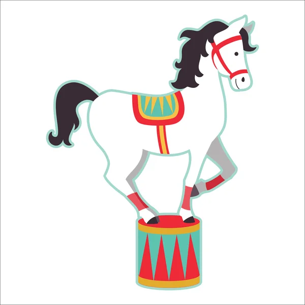 Retro circus dierlijke geïsoleerde vector teken. paard. — Stockvector