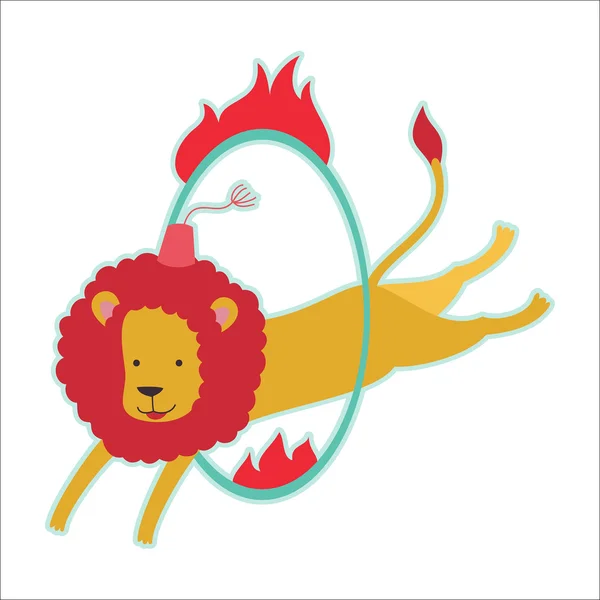 Retro circus dierlijke geïsoleerde vector teken. Lions. — Stockvector