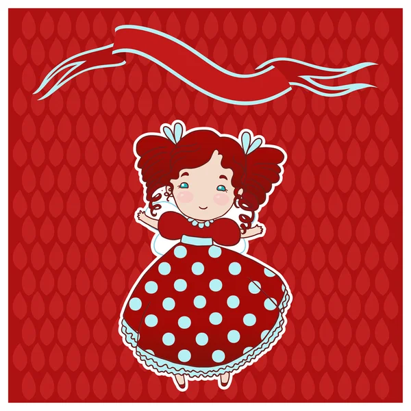 Petite fille mignonne illustration vectorielle . — Image vectorielle