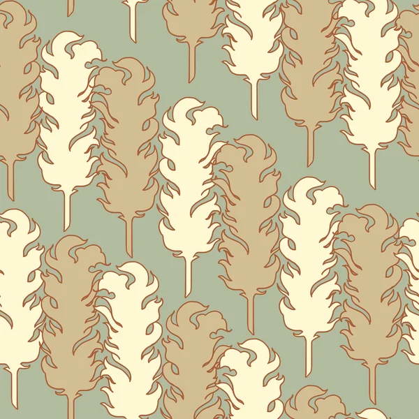 Feather vector seamless pattern. — Stock Vector