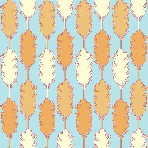 Feather vector seamless pattern. — Stock Vector