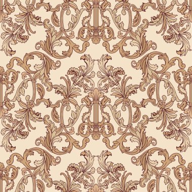 Baroque style floral seamless vector pattern. clipart