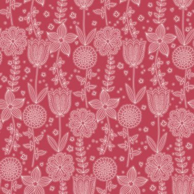 Çiçeksel vektör pürüzsüz desen.