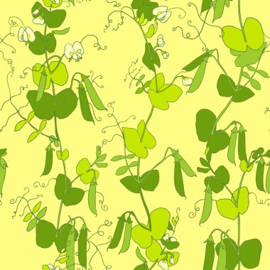 Yeşil bezelye vektör seamless modeli.