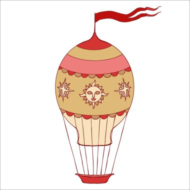 aerostat izole vektör çizim.