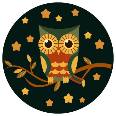 Şirin baykuş vektör illüstrasyonu.