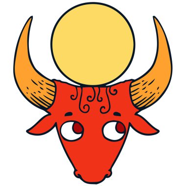 burç izole vektör çizim karikatür. Toros.