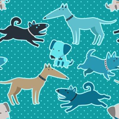 sevimli köpek vektör seamless modeli.