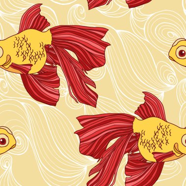 Japon balığı vektör seamless modeli.