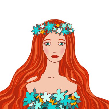 güzel bir kız olarak Başak Burcunuz çizimi.