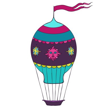 aerostat izole vektör çizim.