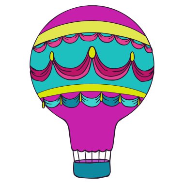 aerostat izole vektör çizim.