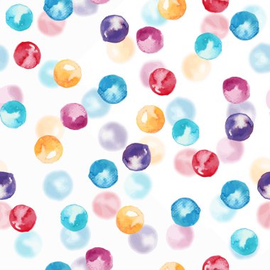 Sulu Boya stilinde noktalar tasarlamak vektör sorunsuz arka plan.