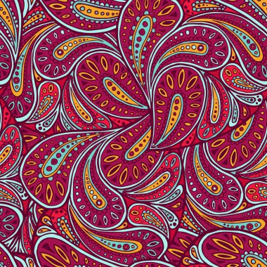 renkli paisley stil vektör seamless modeli.