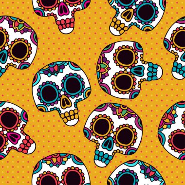 kafatasları Latin-Amerikan tarzı ile sorunsuz pıtırtı vektör.