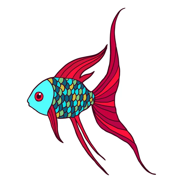 Ilustração vetorial isolada de Goldfish . — Vetor de Stock