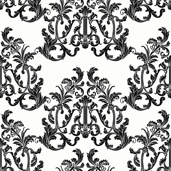 Baroque style floral seamless vector pattern. — Stock Vector