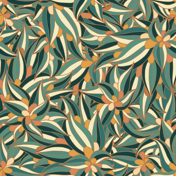 Green leaves vector seamless pattern. — Stock Vector