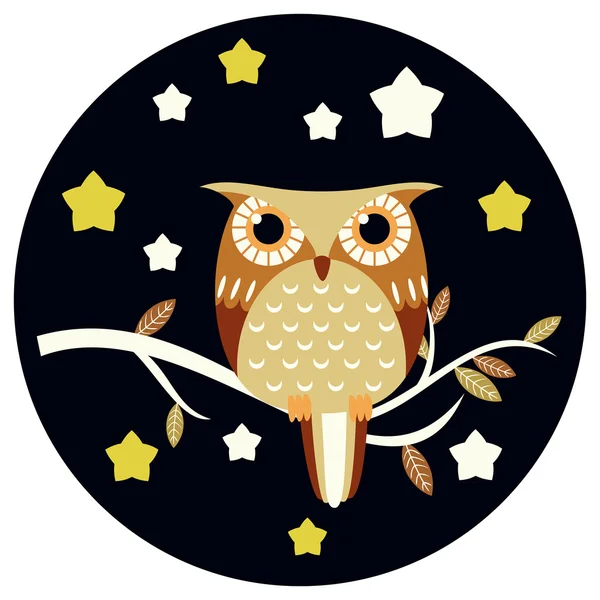 Cute owl vector illustration. — Stock Vector