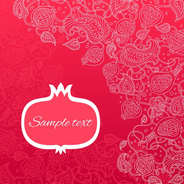 Pomegranate pattern vector card. — Stock Vector