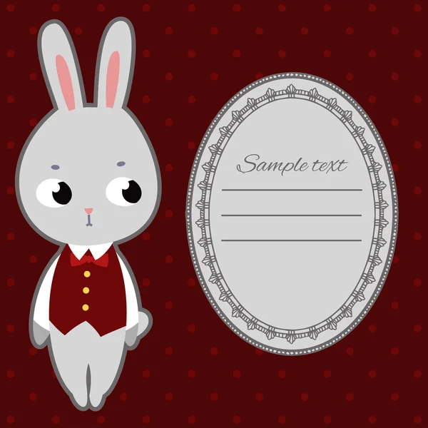可爱的小兔子矢量卡. — 图库矢量图片