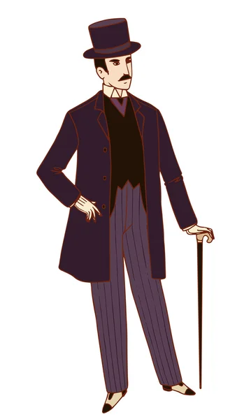 Illustration vectorielle homme habillé style années 20 . — Image vectorielle
