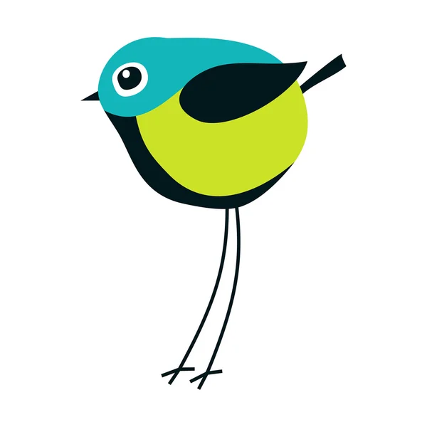 Sevimli küçük kuş izole vektör çizim. — Stok Vektör