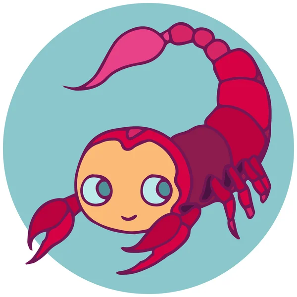 Wektor ilustracja kreskówka znak zodiaku. Skorpion. — Wektor stockowy