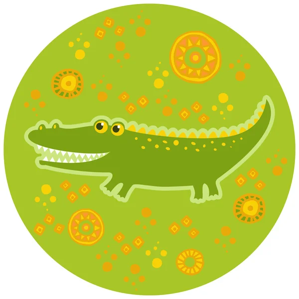 African cartoon animal vector character. Crocodile. — Stock Vector