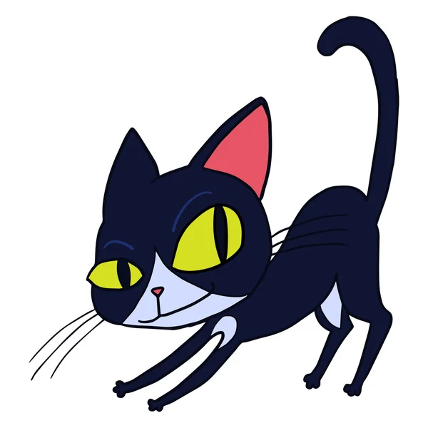Cartoon black cat isolated vector illustration. Stock Vector Image by