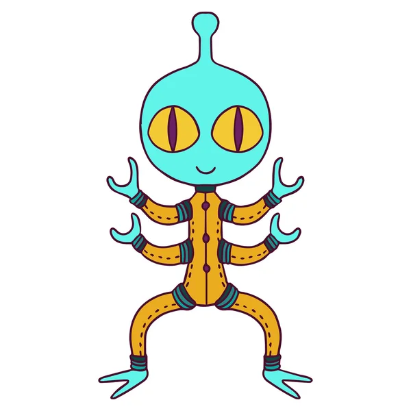 Cartoon alien isolated vector illustration. — Stock Vector