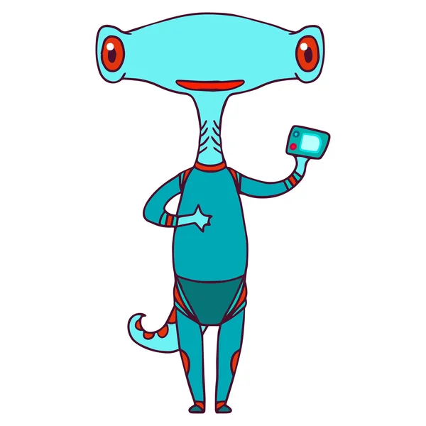 Cartoon alien isolated vector illustration. — Stock Vector