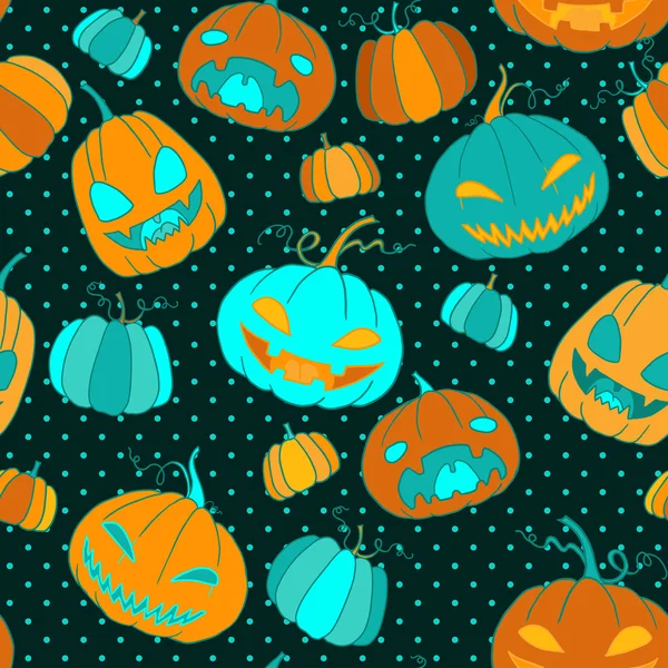 Halloween citrouilles modèle vectoriel sans couture . — Image vectorielle