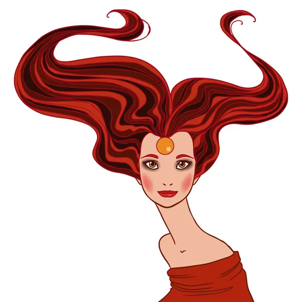 Illustration of Taurus astrological sign as a beautiful girl. — Stock Vector