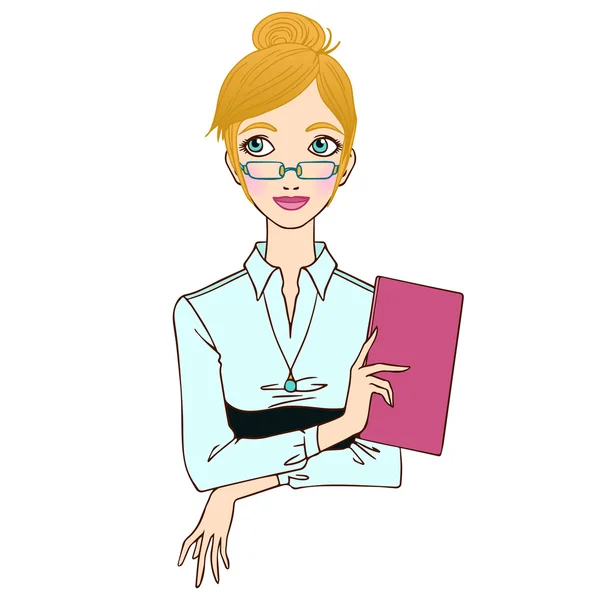 Illustration de jolie jeune femme de style business . — Image vectorielle