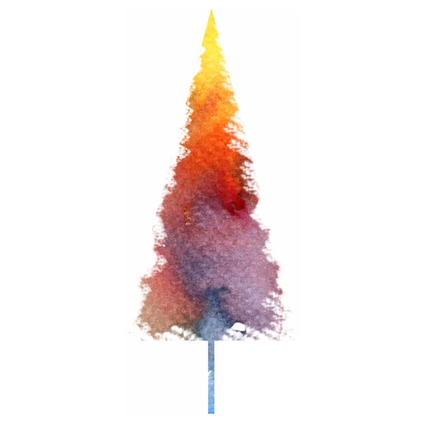 Aquarell-Stil isolierte Vektor-Illustration von Weihnachten, Neujahr Baum. — Stockvektor