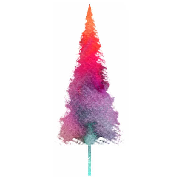 Aquarell-Stil isolierte Vektor-Illustration von Weihnachten, Neujahr Baum. — Stockvektor