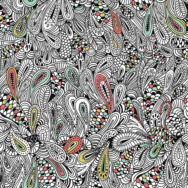 Colorido estilo paisley vector floral patrón sin costuras . — Archivo Imágenes Vectoriales