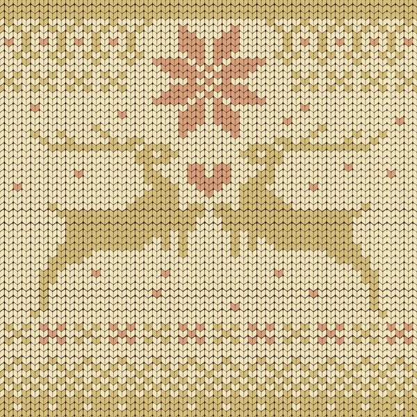 Vektor sømløse strikket mønster med hjorte . – Stock-vektor