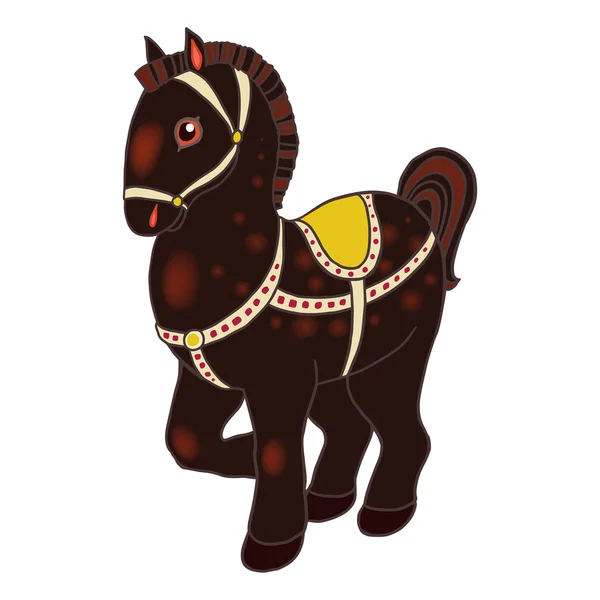 Ilustração vetorial isolada de cavalo de brinquedo . — Vetor de Stock