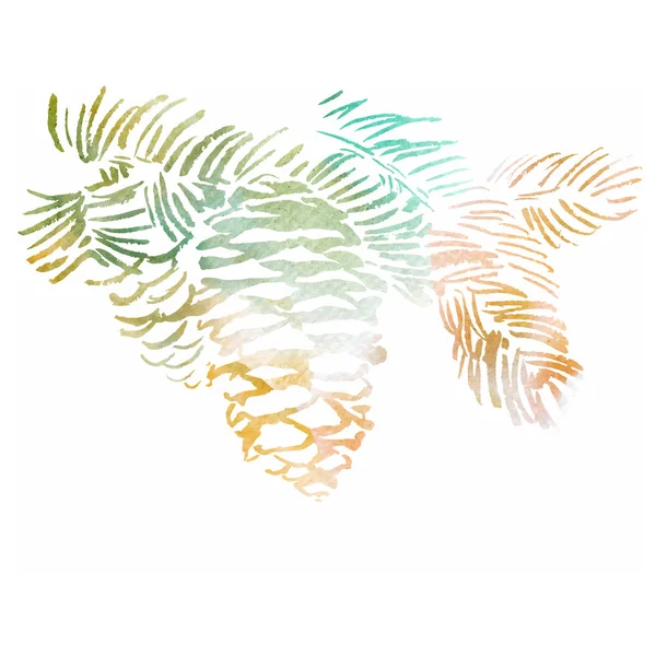 Watercolor-style pine cone vector illustration. — Stock Vector