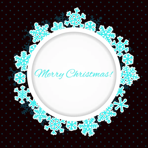 Noël, carte de voeux du Nouvel An avec cadre en flocons de neige . — Image vectorielle